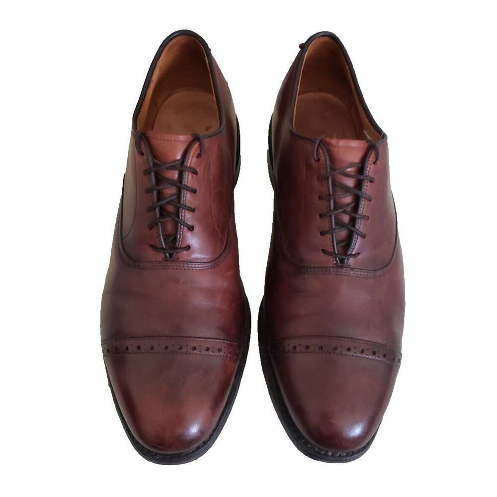 Allen‎ Edmonds Byron Men Size 10.5D Brown Leather Cap Toe Oxford Dress Shoes.